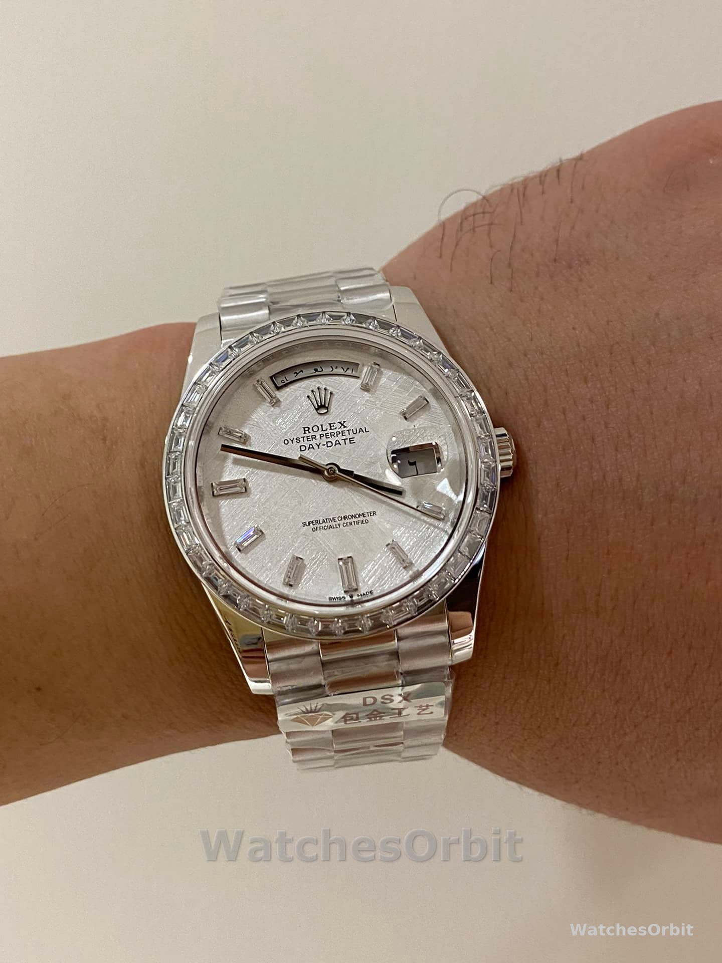 Rolex Day-Date 40 Platinum Meteorite Diamond Dial M228396TBR 0027 Men's Watch
