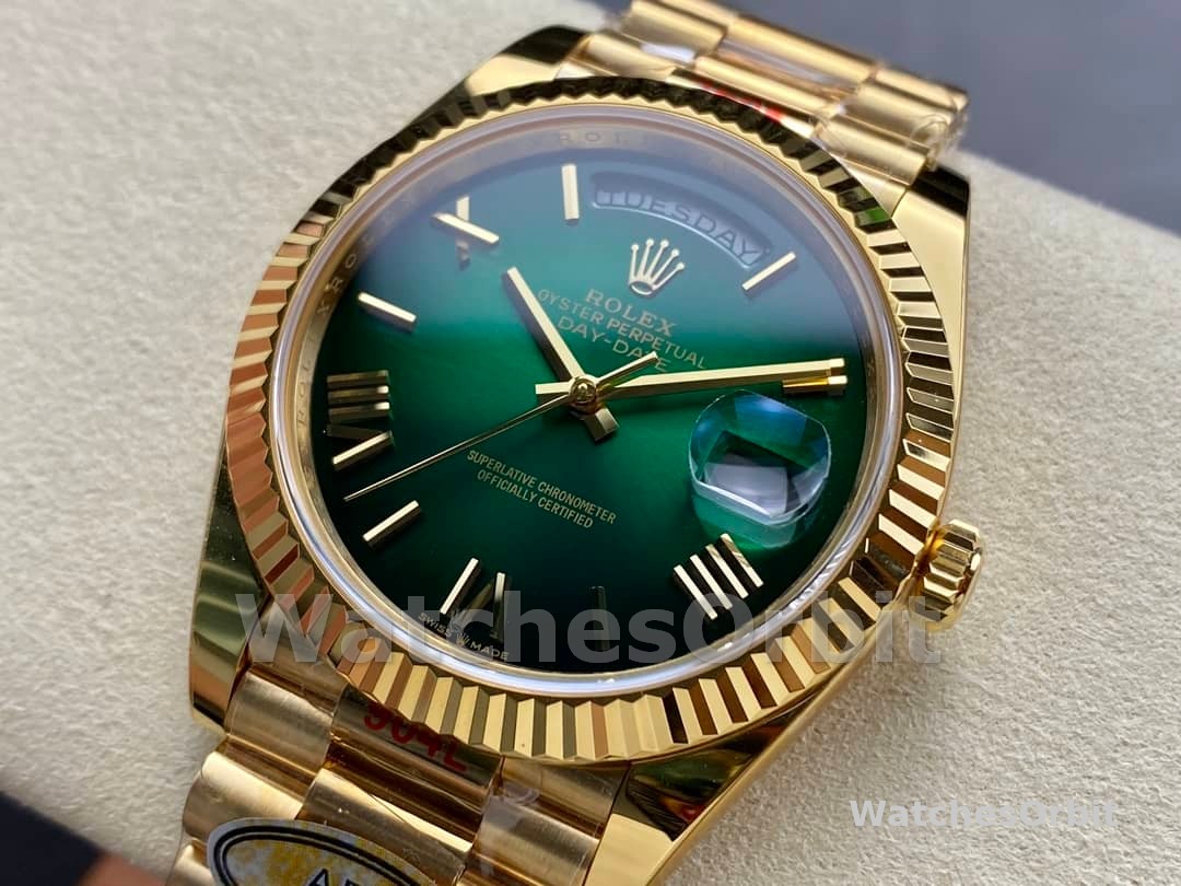Rolex Day Date 40 Yellow Gold Green Ombre Dial M228238 00691