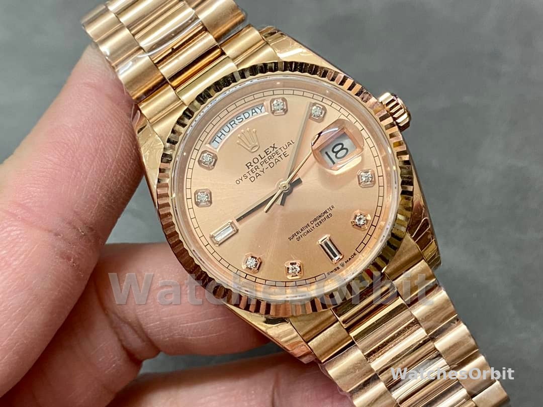Rolex Day-Date m128235 0009 Everose Gold Pink Rose Dial 36MM Unisex Replica Watch