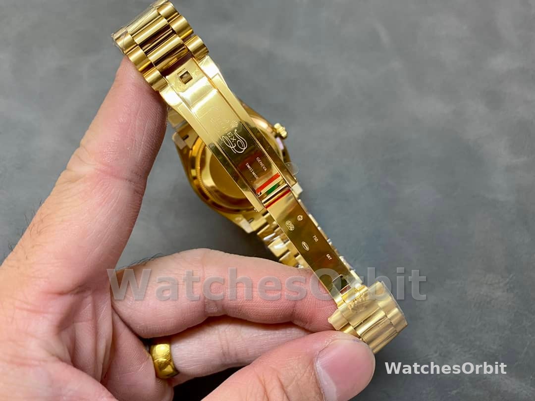 Rolex Day Date Sapphire Mirror Watch with 36mm Diameter Tiger's Eye Dial President