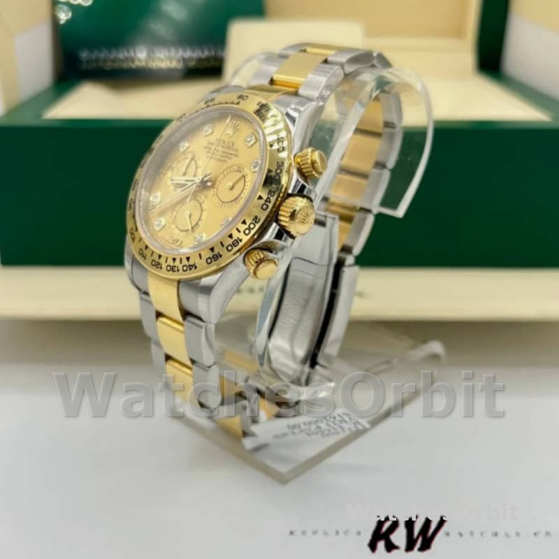 Rolex Cosmograph Daytona 116503 Yellow Gold Champagne Diamond Dial 40MM Mens Replica Watch