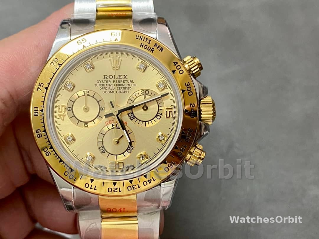 Rolex Cosmograph Daytona 116503 Yellow Gold Champagne Diamond Dial 40MM Mens Replica Watch