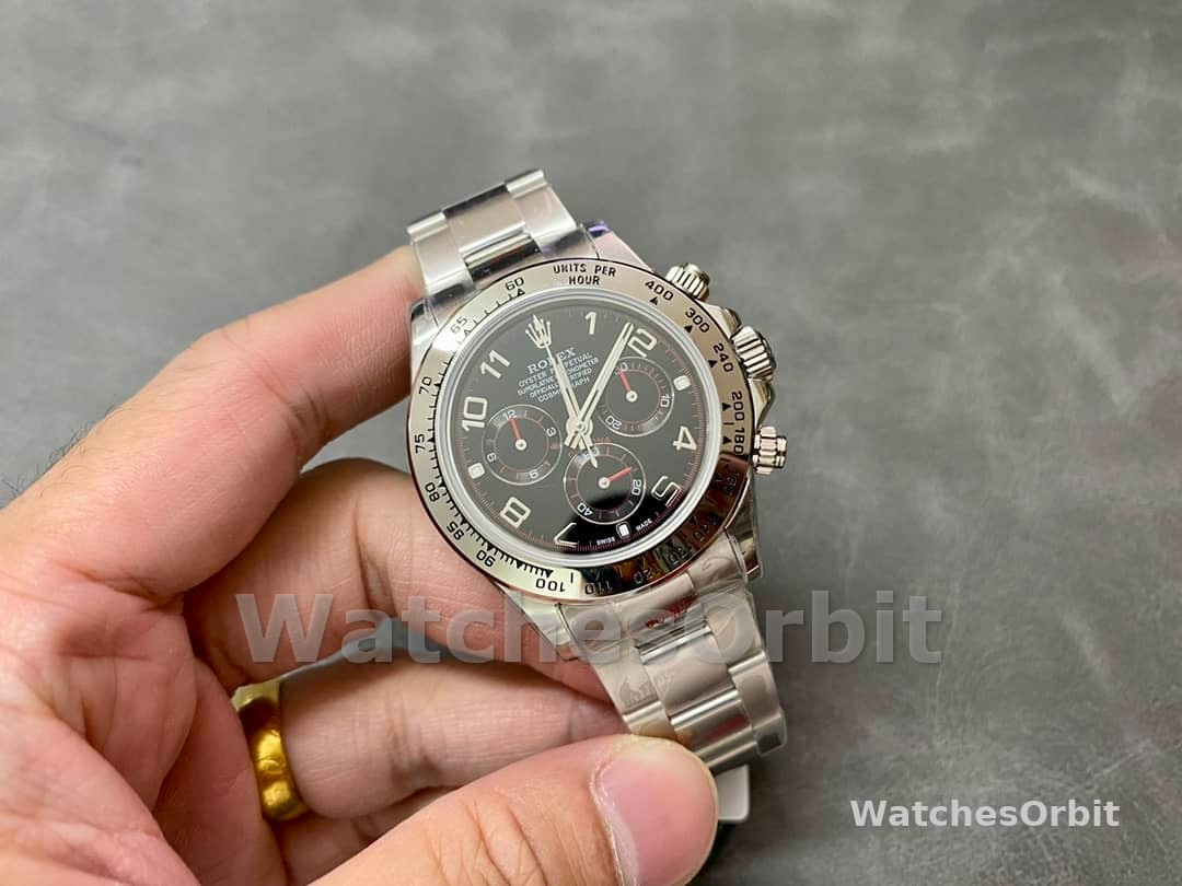 Rolex Cosmograph Daytona 116509 Black Arabic Dial White Gold 40MM Mens Replica Watch