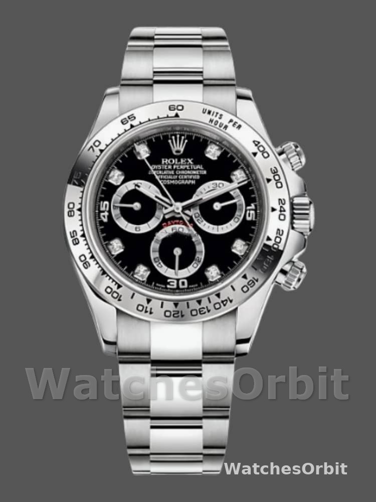 Rolex Cosmograph Daytona 116509 Black Dial White Gold 40MM Mens Replica Watch