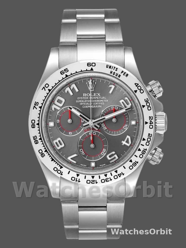 Rolex Cosmograph Daytona 116509 Gray Arabic Dial White Gold 40MM Mens Replica Watch