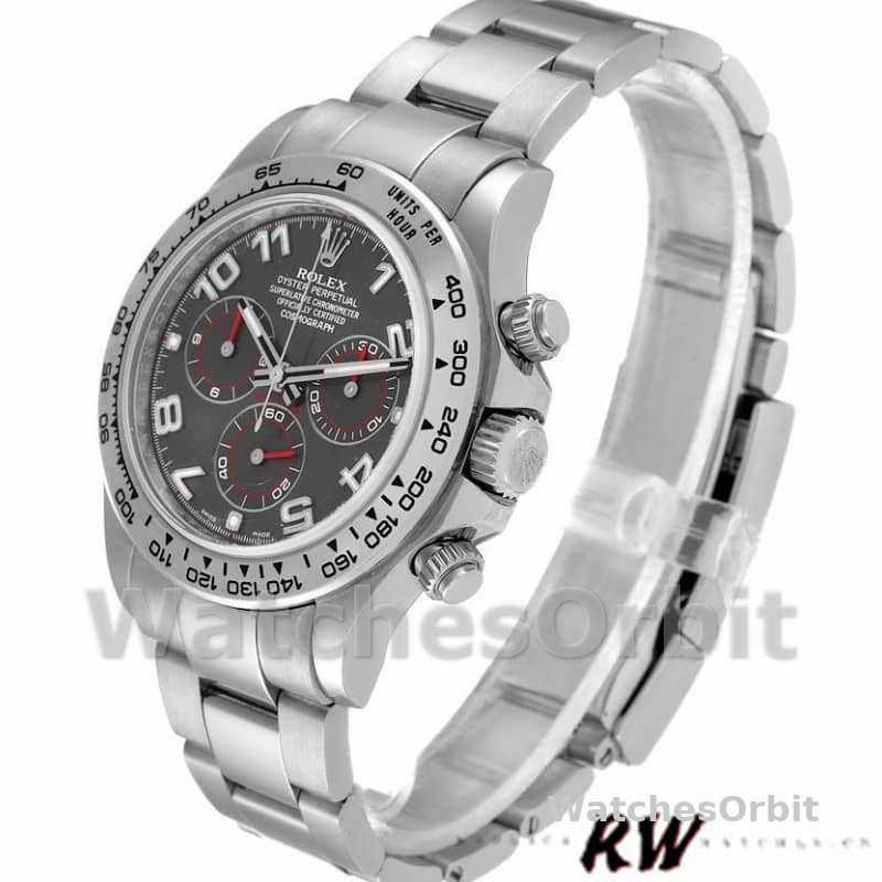 Rolex Cosmograph Daytona 116509 Gray Arabic Dial White Gold 40MM Mens Replica Watch