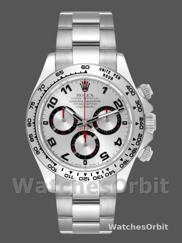 Rolex Cosmograph Daytona 116509 Silver Arabic Dial White Gold 40MM Mens Replica Watch