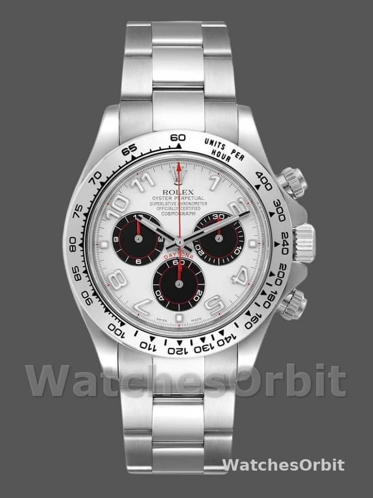 Rolex Cosmograph Daytona 116509 White Arabic Dial White Gold 40MM Mens Replica Watch