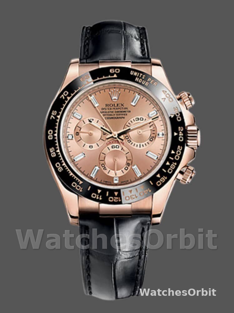 Rolex Cosmograph Daytona 116515LN Leather strap Pink Dial 40mm Mens Replica Watch