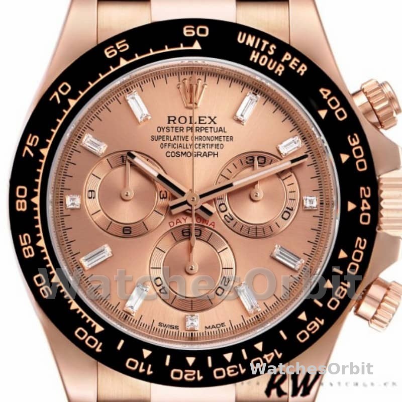 Rolex Cosmograph Daytona 116515LN Leather strap Pink Dial 40mm Mens Replica Watch