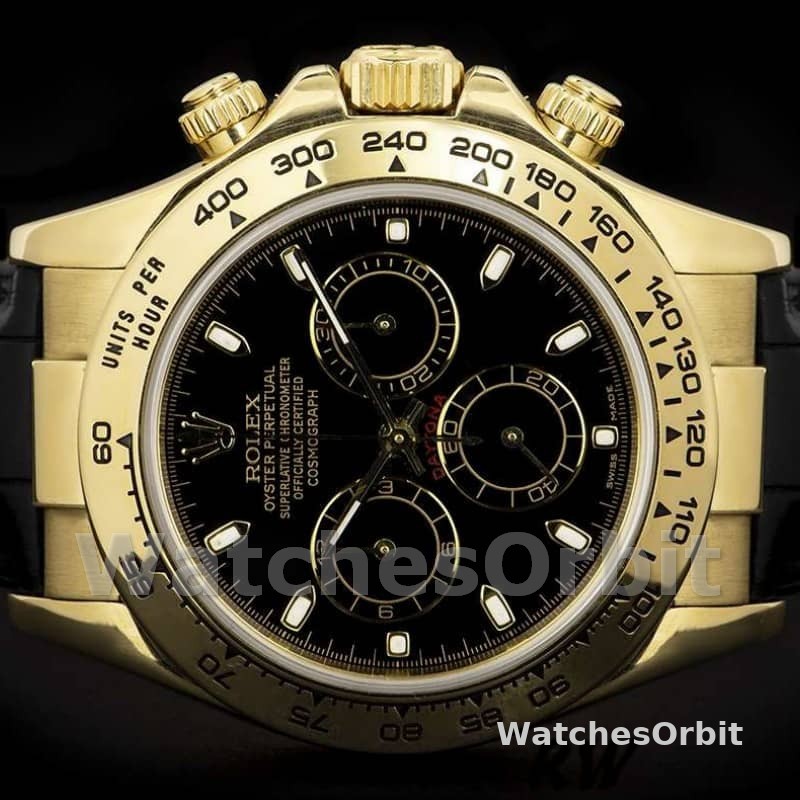 Rolex Cosmograph Daytona 116518 Black Leather Strap 40MM Mens Replica Watch