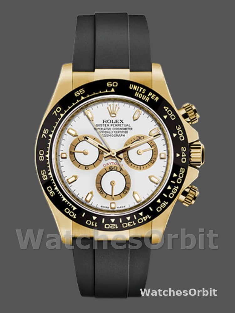 Rolex Cosmograph Daytona 116518LN White Dial Black Rubber Strap 40mm Mens Replica Watch