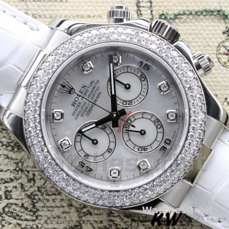 Rolex Cosmograph Daytona 116589 White MOP Diamond Dial 40MM Mens Replica Watch