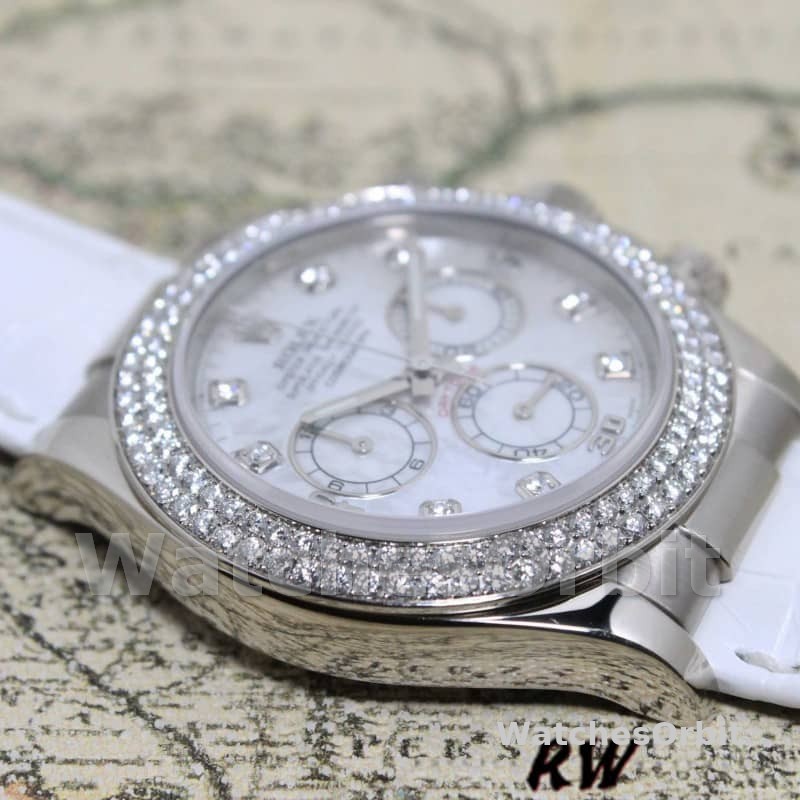 Rolex Cosmograph Daytona 116589 White MOP Diamond Dial 40MM Mens Replica Watch