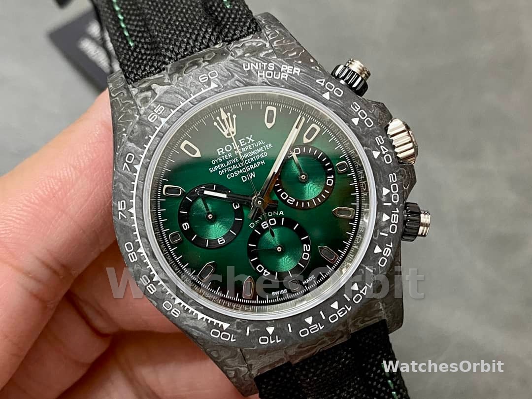 Rolex Cosmograph Daytona DIW Carbon Fiber Green Dial 40mm Men's Watch