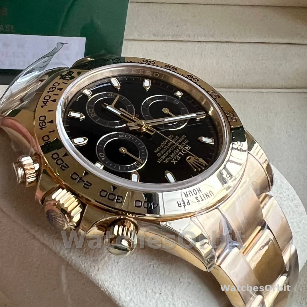 Rolex Daytona 116508 Yellow Gold Black Index Dial 40MM Mens Replica Watch