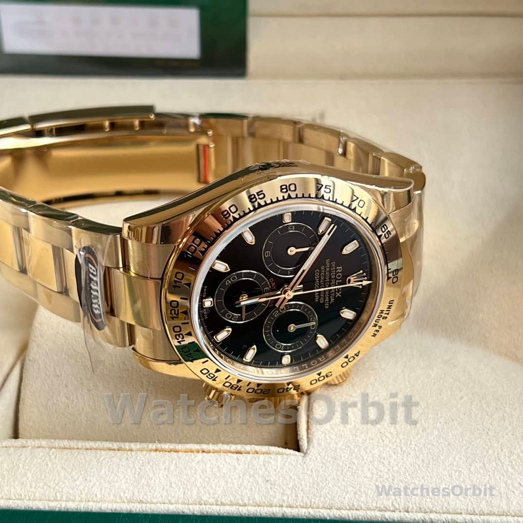 Rolex Daytona 116508 Yellow Gold Black Index Dial 40MM Mens Replica Watch