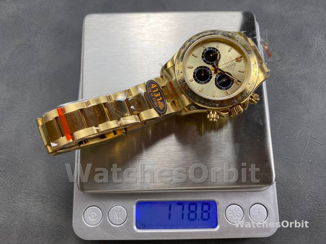 Rolex Daytona 116508 Yellow Gold Champagne Index Dial 40MM Mens Replica Watch