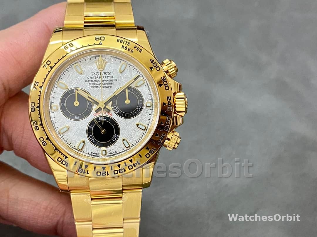 Rolex Daytona 116508 Yellow Gold Meteorite Grey Dial 40MM Mens Replica Watch