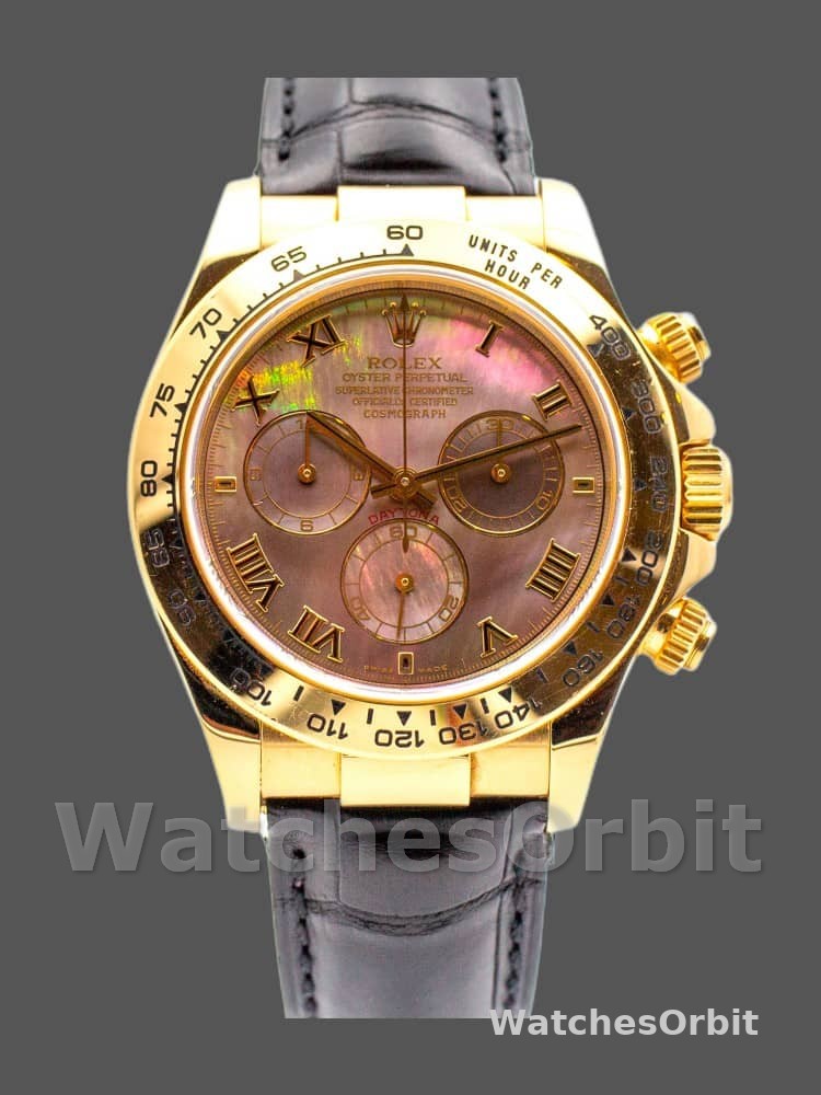 Rolex Daytona 116518 Black MOP Roman Dial 40mm Mens Replica Watch