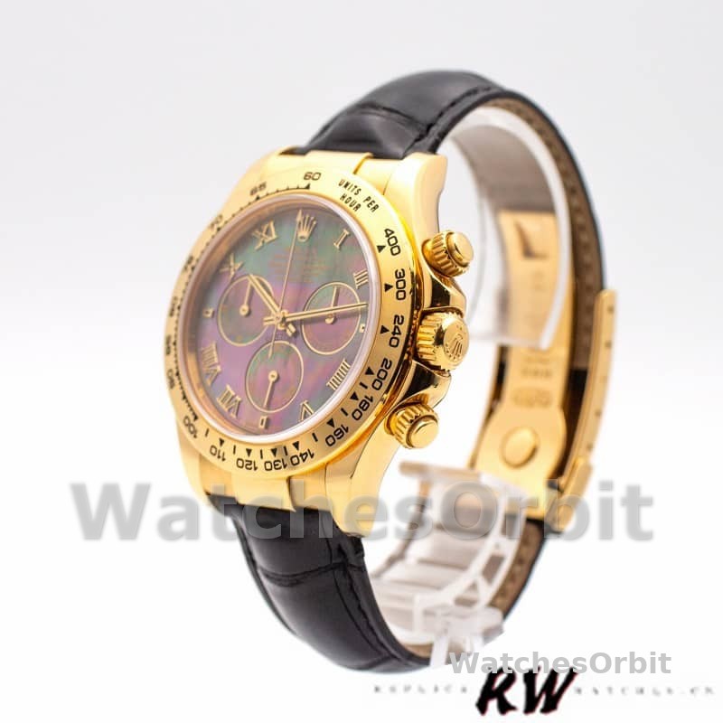 Rolex Daytona 116518 Black MOP Roman Dial 40mm Mens Replica Watch