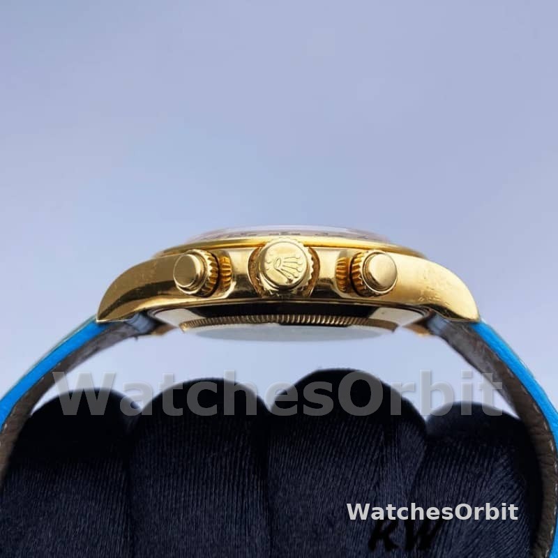 Rolex Daytona 116518 Blue leather strap MOP Dial 40mm Mens Replica Watch