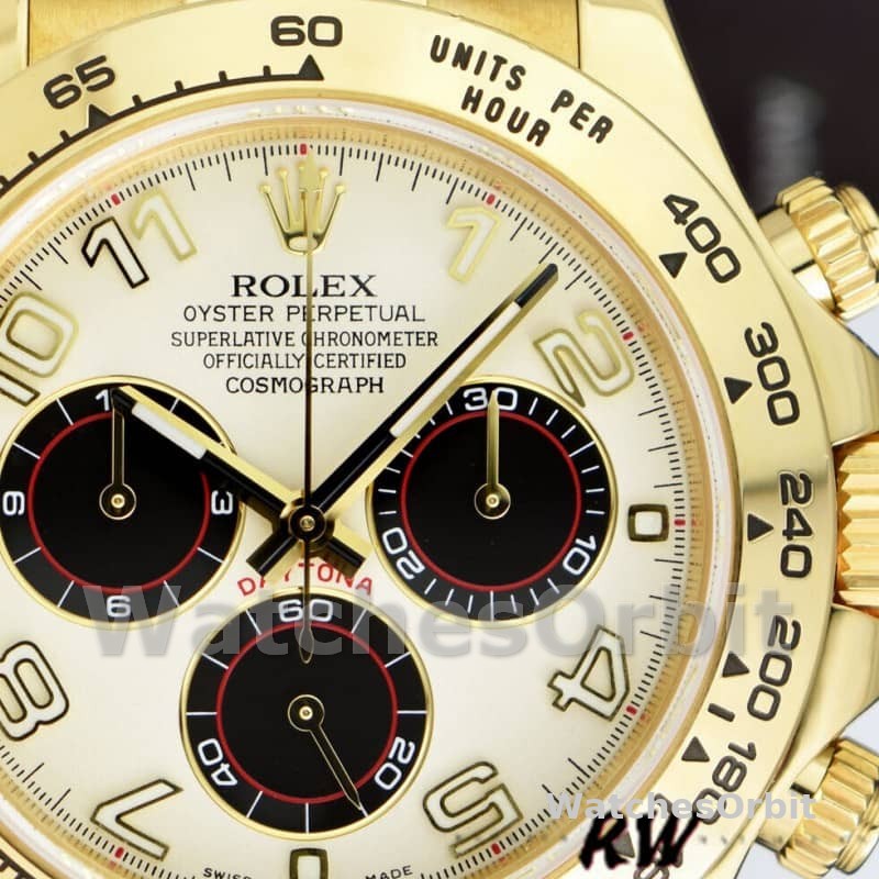 Rolex Daytona 116518 Ivory Dial Brown Leather Strap 40mm Mens Replica Watch