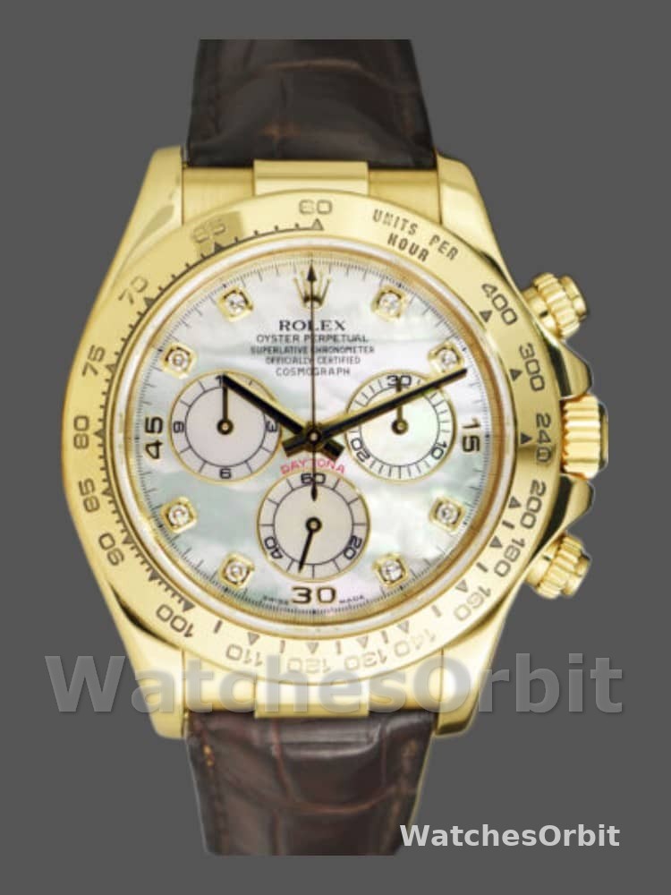 Rolex Daytona 116518 MOP Diamond Dial Yellow Gold 40mm Mens Replica Watch