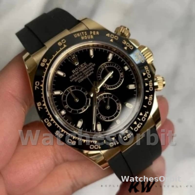 Rolex Daytona 116518LN Black Dial Yellow Gold 40mm Mens Replica Watch