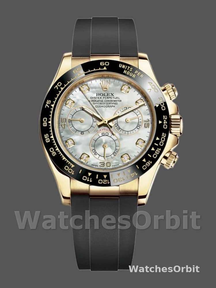 Rolex Daytona 116518LN Rubber Strap MOP Diamond Dial 40mm Mens Replica Watch