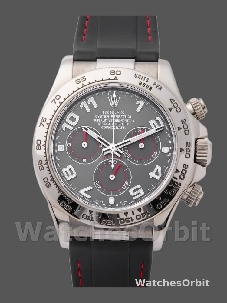 Rolex Daytona 116519 Grey Dial Black RubberB strap 40mm Mens Replica Watch