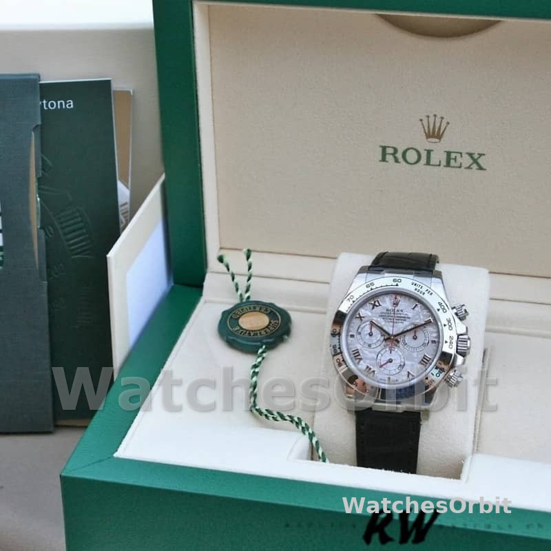 Rolex Daytona 116519 Meteorite Dial Leather strap 40mm Mens Replica Watch