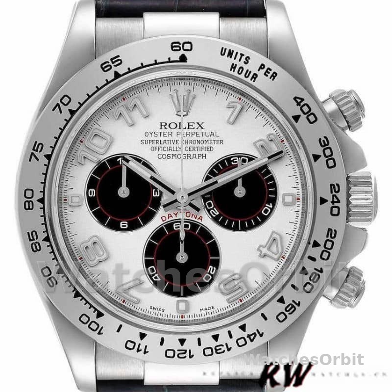 Rolex Daytona 116519 Panda Dial Blue Leather Strap 40mm Mens Replica Watch