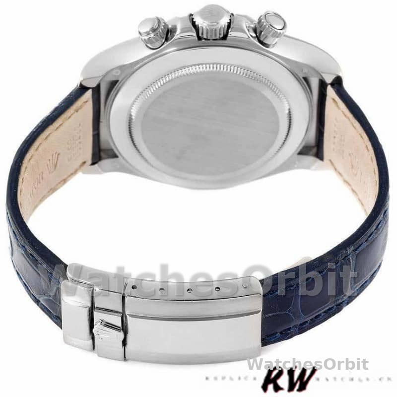 Rolex Daytona 116519 Panda Dial Blue Leather Strap 40mm Mens Replica Watch