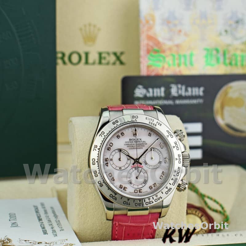 Rolex Daytona 116519 Rose MOP Arabic Pink Strap 40mm Mens Replica Watch