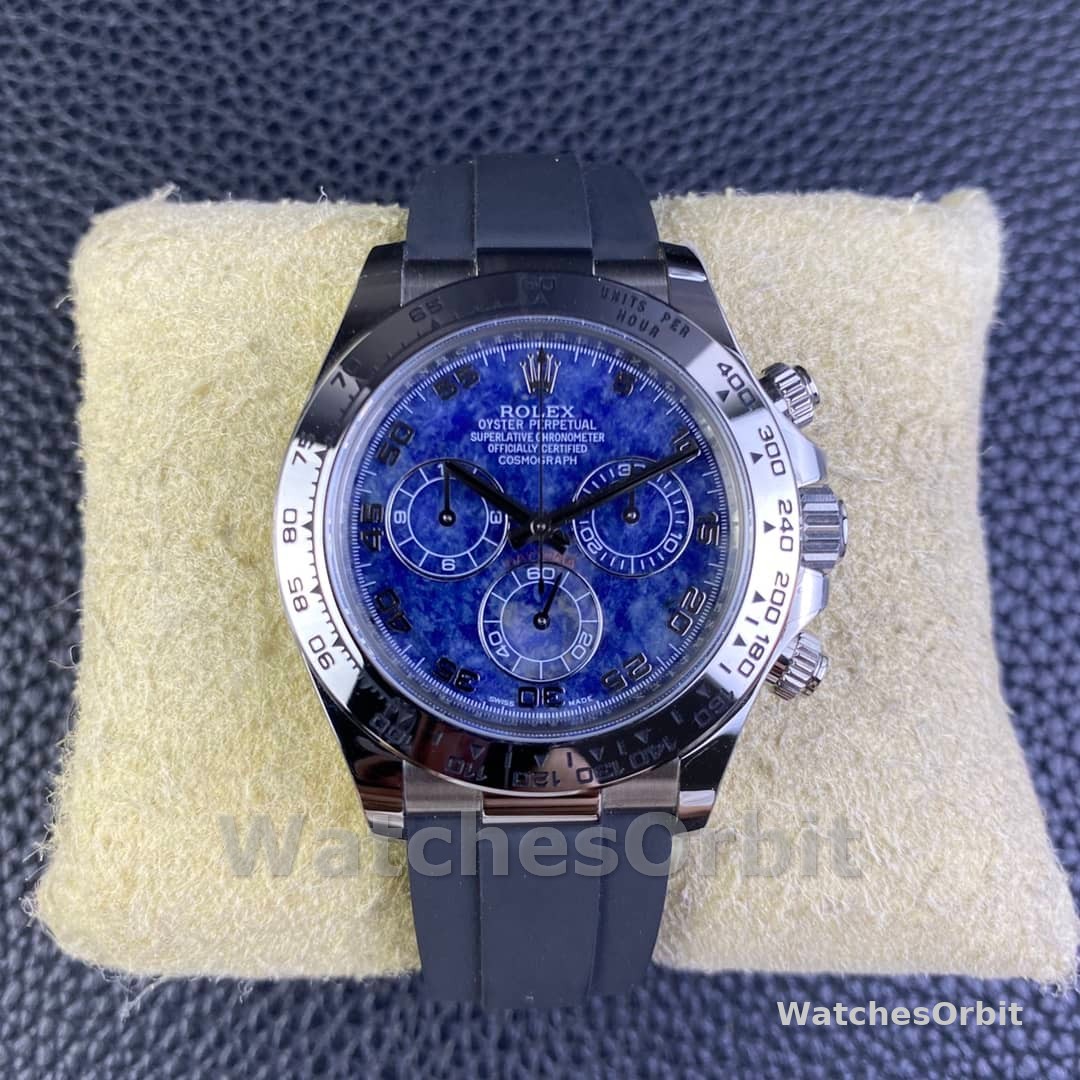 Rolex Daytona 116519 Sodalite Arabic Dial Blue Alligator Leather 40mm Mens Replica Watch