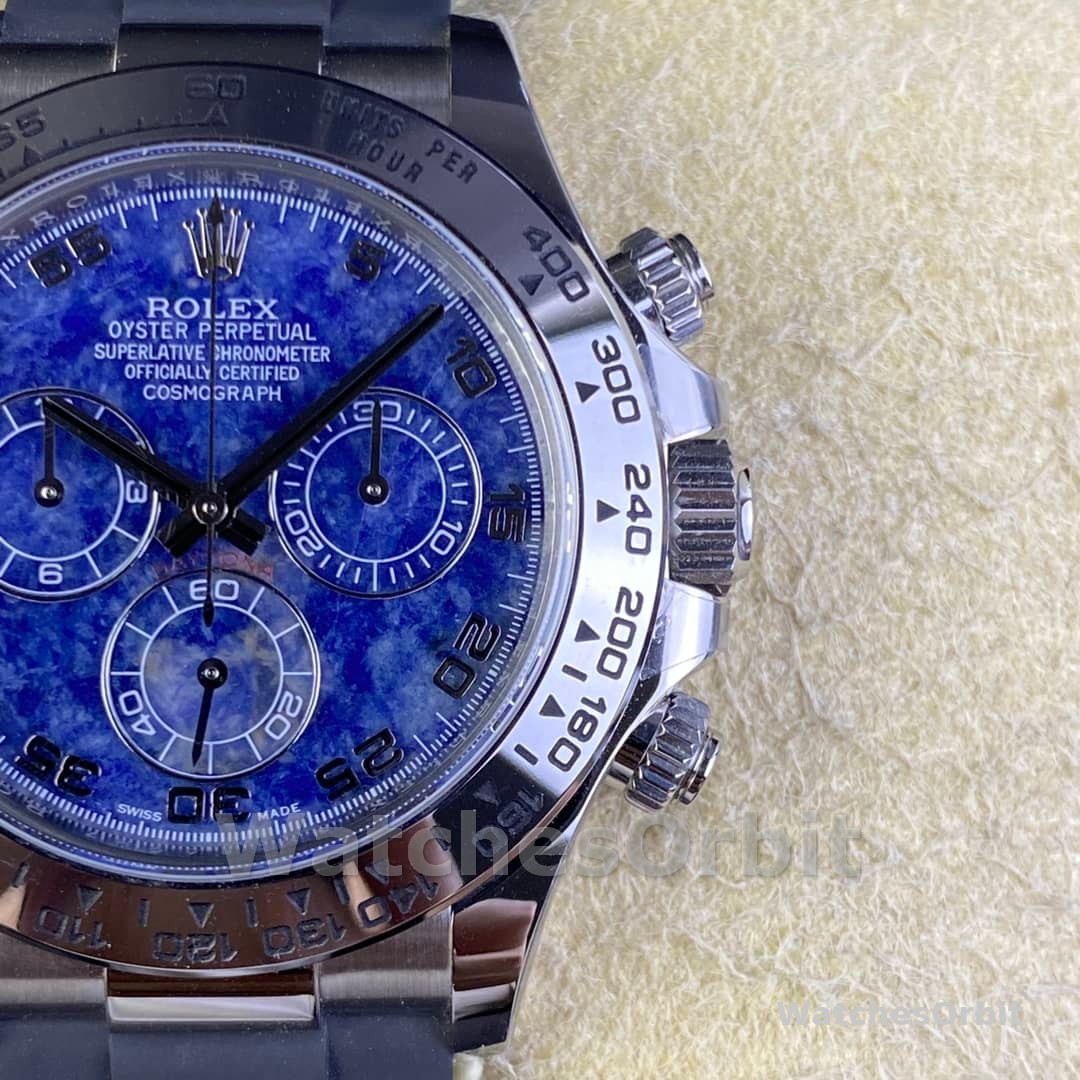Rolex Daytona 116519 Sodalite Arabic Dial Blue Alligator Leather 40mm Mens Replica Watch