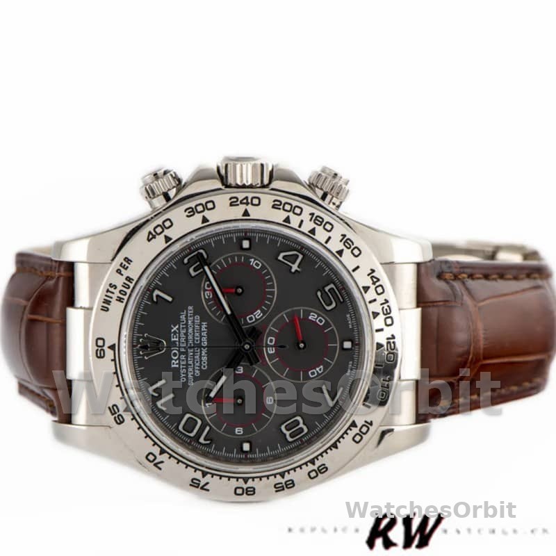 Rolex Daytona 116519 White Gold Grey Dial 40mm Mens Replica Watch