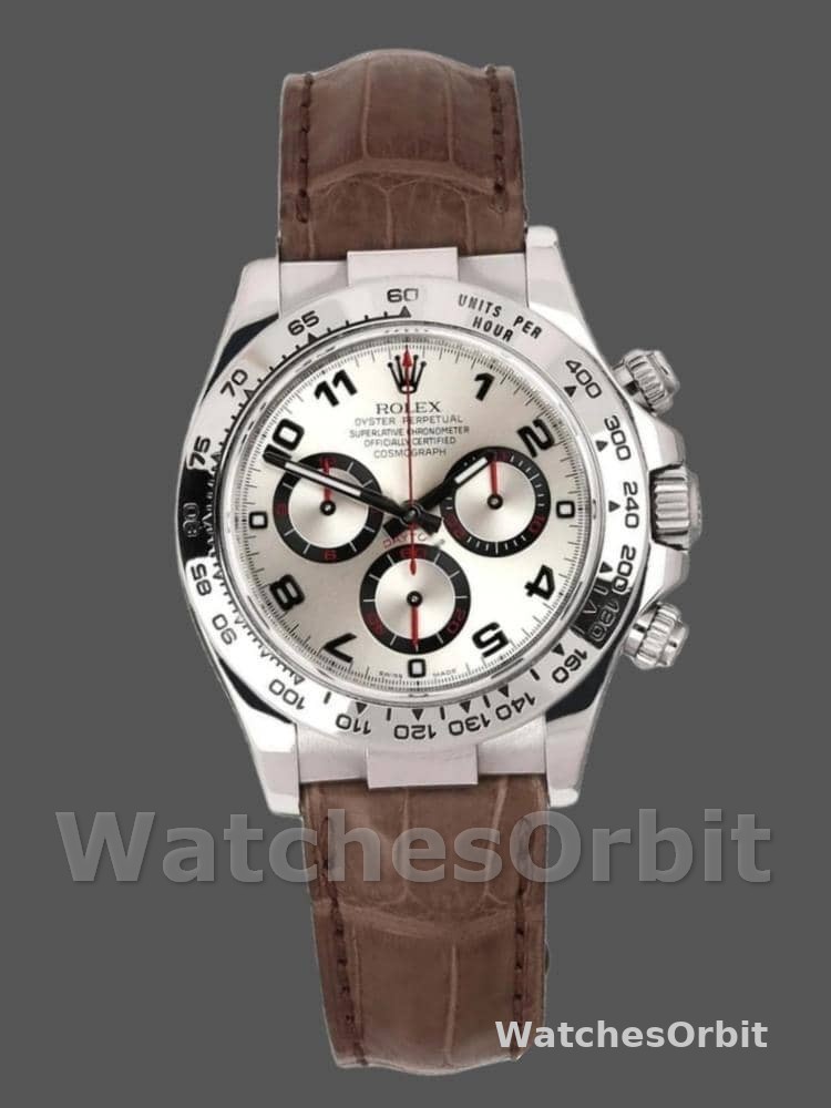 Rolex Daytona 116519 White Gold Racing Dial Brown Leather strap 40mm Mens Replica Watch