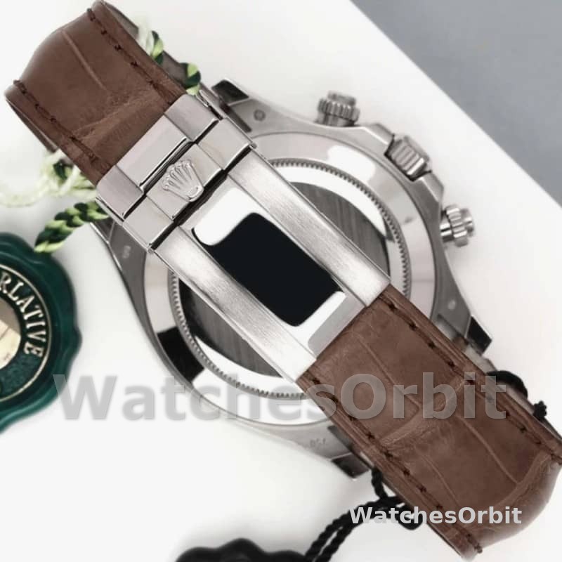 Rolex Daytona 116519 White Gold Racing Dial Brown Leather strap 40mm Mens Replica Watch
