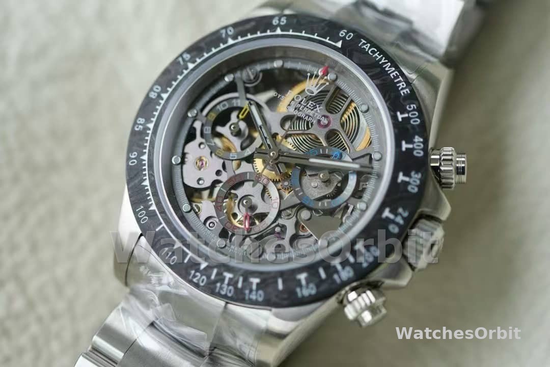 Rolex Daytona 116520 ADG Skeleton Dial Steel Bracelet Steel Case Replica Watch