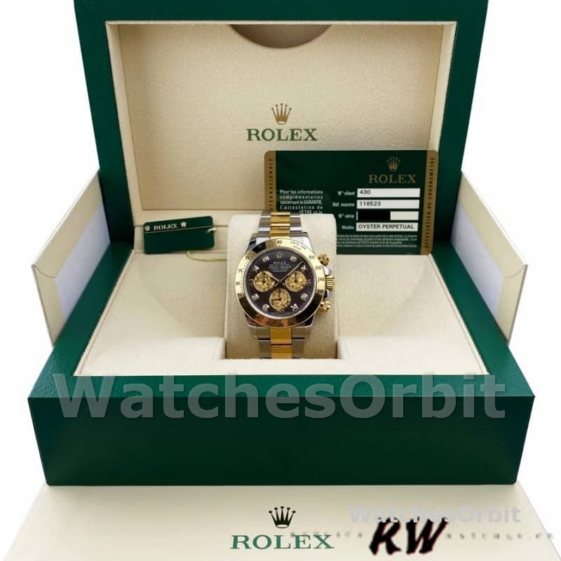 Rolex Daytona 116523 Dark MOP Black Dial 40mm Mens Replica Watch