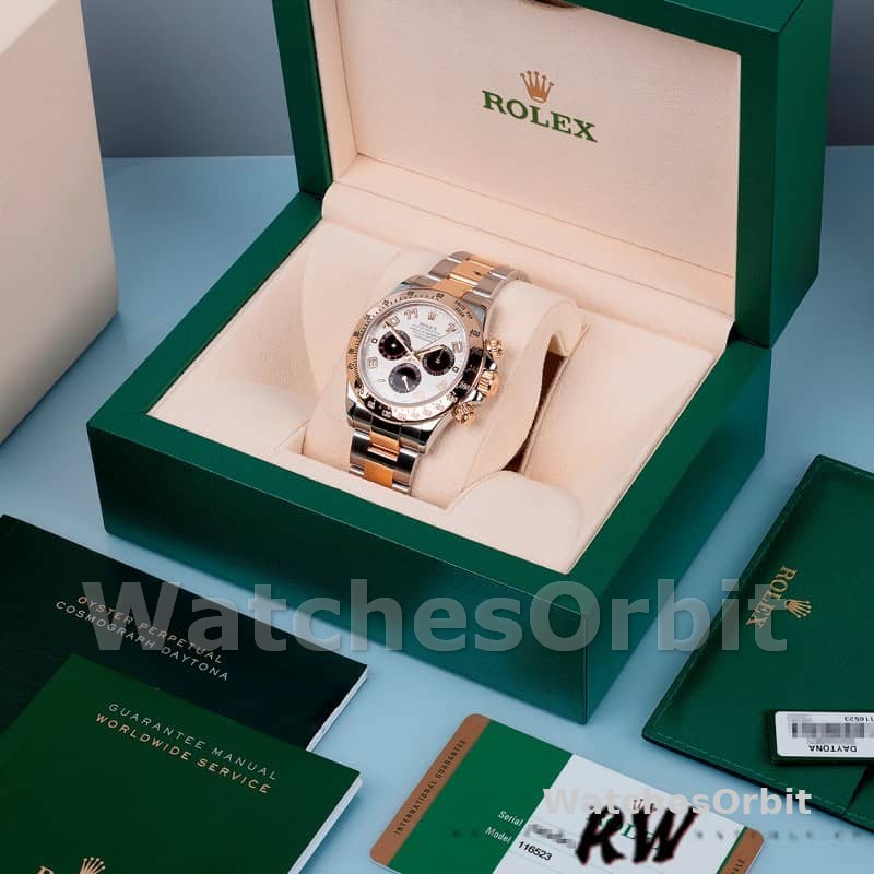 Rolex Daytona 116523 White Arabic Panda Dial 40mm Mens Replica Watch
