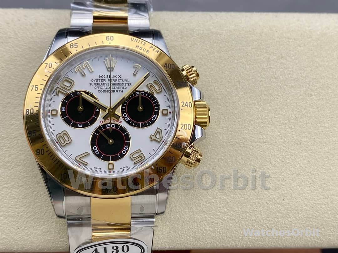 Rolex Daytona 116523 White Arabic Panda Dial 40mm Mens Replica Watch