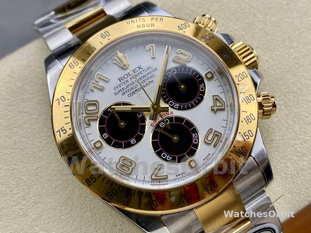 Rolex Daytona 116523 White Arabic Panda Dial 40mm Mens Replica Watch