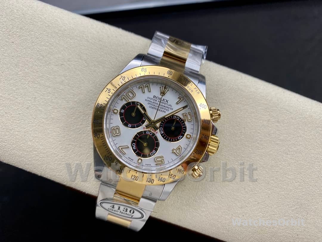 Rolex Daytona 116523 White Arabic Panda Dial 40mm Mens Replica Watch