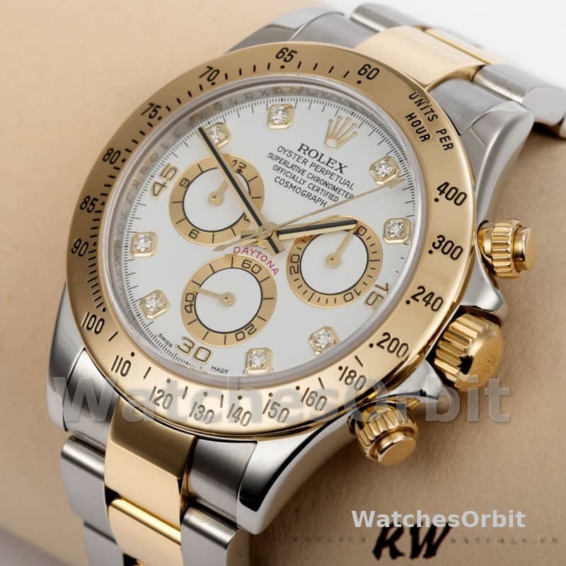 Rolex Daytona 116523 White Diamond Dial 40mm Mens Replica Watch