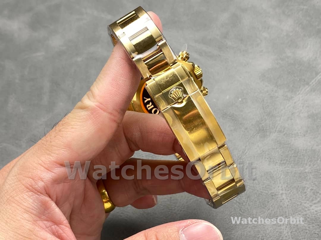 Rolex Daytona 116528 Yellow Gold Black Paul Newman Dial 40mm Mens Replica Watch