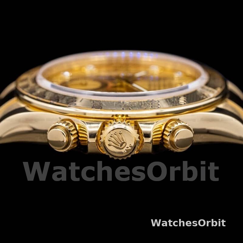 Rolex Daytona 116528 Yellow Gold Champagne Diamond Dial 40mm Mens Replica Watch