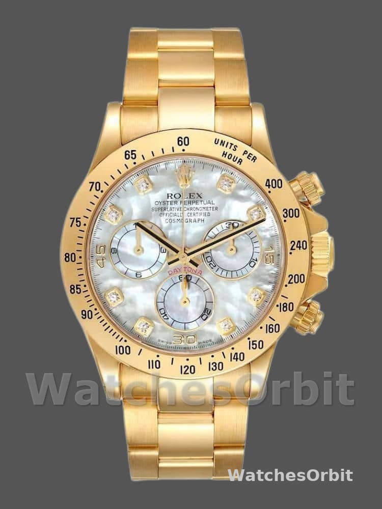 Rolex-Daytona 116528 Yellow Gold MOP Diamond 40mm Mens Replica Watch